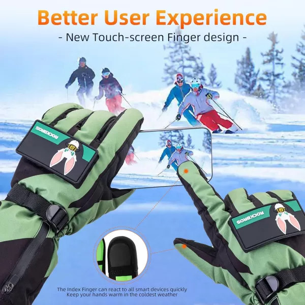 ROCKBROS Heated Gloves Rechargeable Electric Hand Warmers for Men Women Camping Heated Gloves Winter Touchscreen GlovesLarge