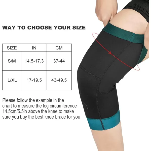 ROCKBROS Knee Warmer for Men Thermal Leg Warmer Knee Brace Antislip Knee Sleeves Winter for Basketball Cycling Knee WarmerBlack Green