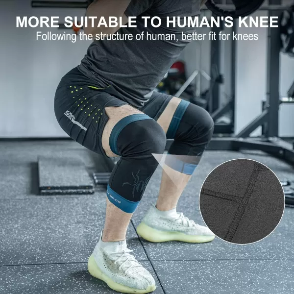 ROCKBROS Knee Warmer for Men Thermal Leg Warmer Knee Brace Antislip Knee Sleeves Winter for Basketball Cycling Knee WarmerBlack Green