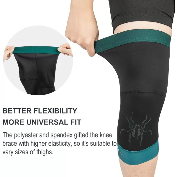 ROCKBROS Knee Warmer for Men Thermal Leg Warmer Knee Brace Antislip Knee Sleeves Winter for Basketball Cycling Knee WarmerBlack Green