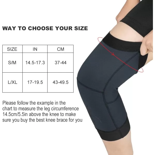 ROCKBROS Knee Warmer for Men Thermal Leg Warmer Knee Brace Antislip Knee Sleeves Winter for Basketball Cycling Knee WarmerBlue Black