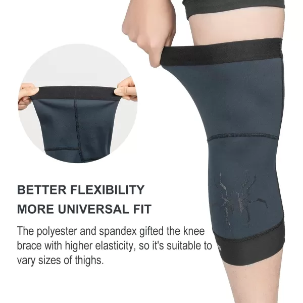 ROCKBROS Knee Warmer for Men Thermal Leg Warmer Knee Brace Antislip Knee Sleeves Winter for Basketball Cycling Knee WarmerBlue Black