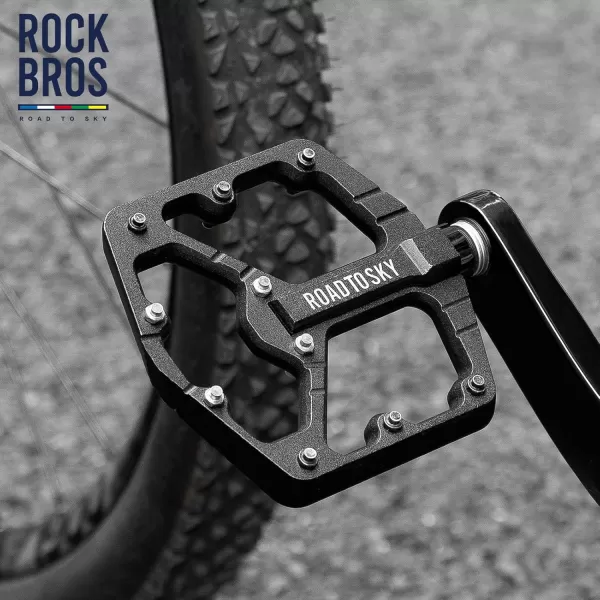 ROCKBROS Mountain Bike Pedals MTB Pedals Flat Bike Pedals Sealed Bearing NonSlip Bicycle Platform Pedals Aluminum Alloy 916quot for BMX Road Bike