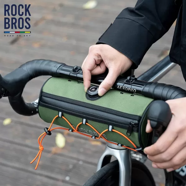 ROCKBROS ROAD TO SKY Bike Handlebar Bag Bicycle Front Bag Bag Storage Bag Lightweight ampamp Sturdy Bicycle Handlebar bag for Road Mountain Bike 2LBlackGreen