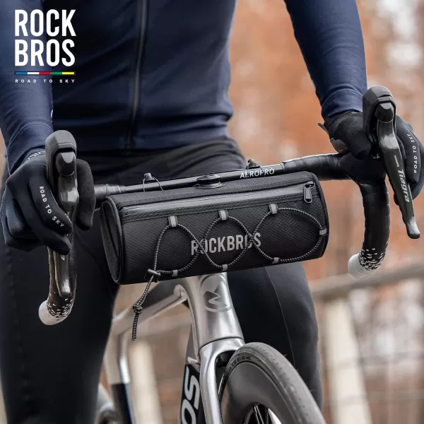 ROCKBROS ROAD TO SKY Bike Handlebar Bag Bicycle Front Bag Bag Storage Bag Lightweight ampamp Sturdy Bicycle Handlebar bag for Road Mountain Bike 2LBlackBlack