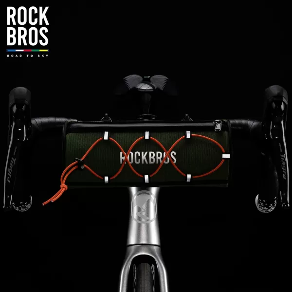 ROCKBROS ROAD TO SKY Bike Handlebar Bag Bicycle Front Bag Bag Storage Bag Lightweight ampamp Sturdy Bicycle Handlebar bag for Road Mountain Bike 2LBlackGreen