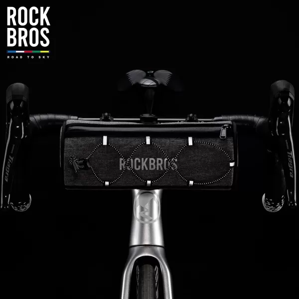 ROCKBROS ROAD TO SKY Bike Handlebar Bag Bicycle Front Bag Bag Storage Bag Lightweight ampamp Sturdy Bicycle Handlebar bag for Road Mountain Bike 2LBlackGrey