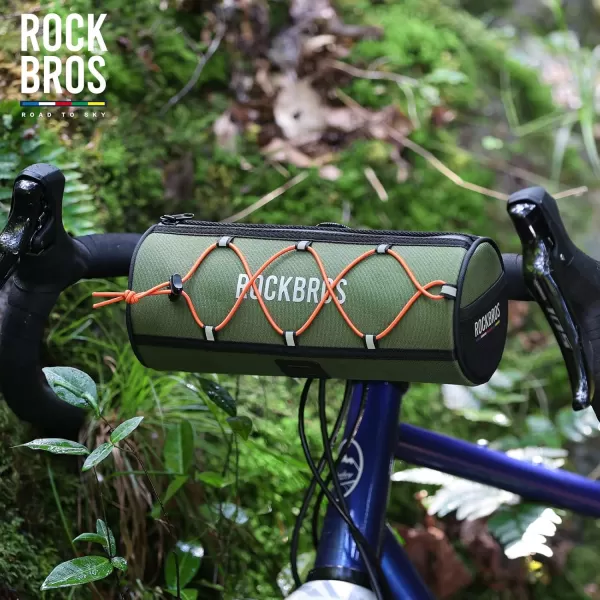 ROCKBROS ROAD TO SKY Bike Handlebar Bag Bicycle Front Bag Bag Storage Bag Lightweight ampamp Sturdy Bicycle Handlebar bag for Road Mountain Bike 2LBlackGreen
