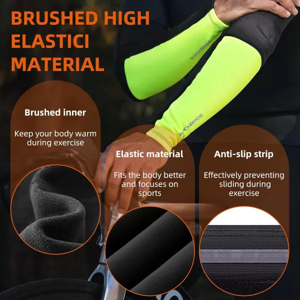 ROCKBROS Thermal Arm Warmers Compression Arm Sleeves for Men Cycling Arm Warmers for Winter Outdoor Activities