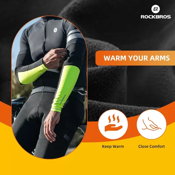 ROCKBROS Thermal Arm Warmers Compression Arm Sleeves for Men Cycling Arm Warmers for Winter Outdoor Activities