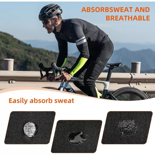 ROCKBROS Thermal Arm Warmers Compression Arm Sleeves for Men Cycling Arm Warmers for Winter Outdoor Activities