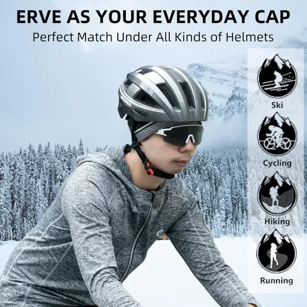 ROCKBROS Thermal Skull Cap Winter Hats for Men Women Ear Warmers Cold Weather Gear Helmet Liner for Cycling Running SkiBlack