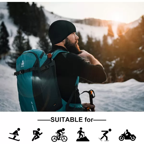 ROCKBROS Thermal Skull Cap Winter Hats for Men Women Ear Warmers Cold Weather Gear Helmet Liner for Cycling Running SkiBlack1