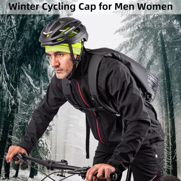 ROCKBROS Thermal Skull Cap Winter Hats for Men Women Ear Warmers Cold Weather Gear Helmet Liner for Cycling Running SkiYellow