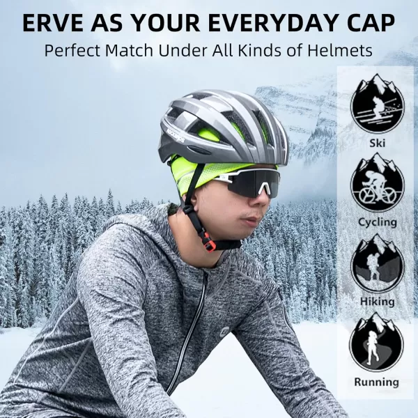 ROCKBROS Thermal Skull Cap Winter Hats for Men Women Ear Warmers Cold Weather Gear Helmet Liner for Cycling Running SkiYellow