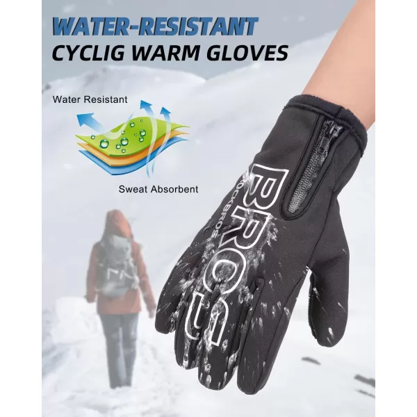 ROCKBROS Winter Cycling Gloves for Men Women Water Resistant Touch Screen Gloves ShockAbsorbing Full Finger Biking Glove AntiSlip Motorcycle Mountain Bike Gloves for Fishing Driving Golfing