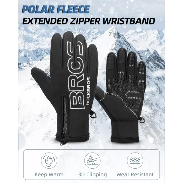 ROCKBROS Winter Cycling Gloves for Men Women Water Resistant Touch Screen Gloves ShockAbsorbing Full Finger Biking Glove AntiSlip Motorcycle Mountain Bike Gloves for Fishing Driving Golfing
