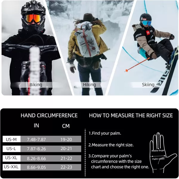 ROCKBROS Winter Cycling Gloves for Men Women Winter Fleece Full Finger Bike Gloves Touch Screen Road Mountain Bicycle Glovesblack colorful