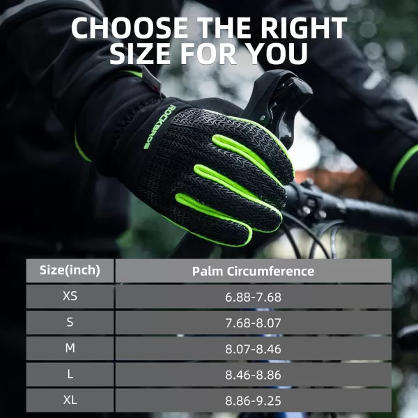 ROCKBROS Winter Gloves for Men Women Winter Cycling Gloves Windproof Thermal Gloves with Touch Screen Finger for Cycling Driving Running hikingSmall