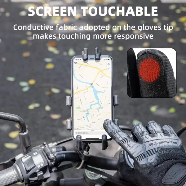 ROCKBROS Winter Motorcycle Bike Gloves for Men Women Touchscreen Thermal Motorcycle Gloves with Palm Padding Windproof Cold Weather Motorcycle Gloves with Hard Knuckle Protection Thinsulate MTB GlovesUSA SAsian M