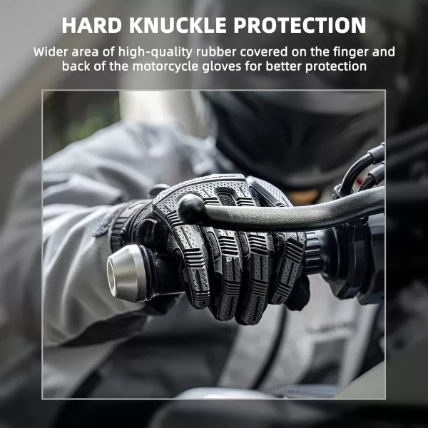 ROCKBROS Winter Motorcycle Bike Gloves for Men Women Touchscreen Thermal Motorcycle Gloves with Palm Padding Windproof Cold Weather Motorcycle Gloves with Hard Knuckle Protection Thinsulate MTB GlovesUSA SAsian M