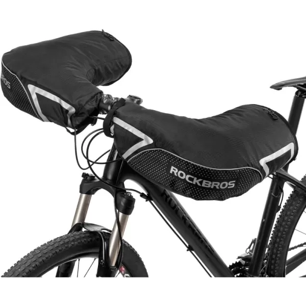 ROCKBROS Bike Handlebar Mittens Winter Extreme Cold Weather Mountain Commuter MTB Fat Bike Bar Covers Cyclist Pogies Mitten