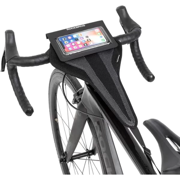 ROCKBROS Bike Sweat Guard Bicycle Trainer Sweat Net with Phone Pouch Bike Sweat Catcher Net Sweat Protector for Indoor Cycling Training Compatible with iPhone 12 11 Phones below 62