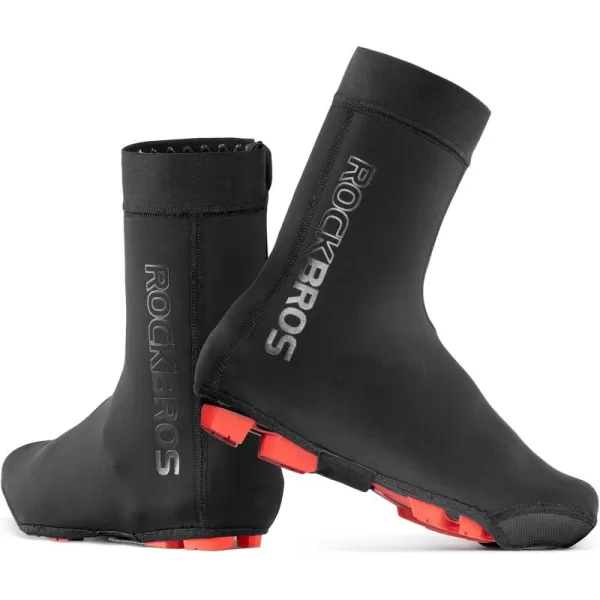 ROCKBROS Cycling Shoe Covers Warm Bike Shoe Cover Warmer Water Resistant Windproof Bicycle Overshoes for Mountain Road Bike ShoesBlack
