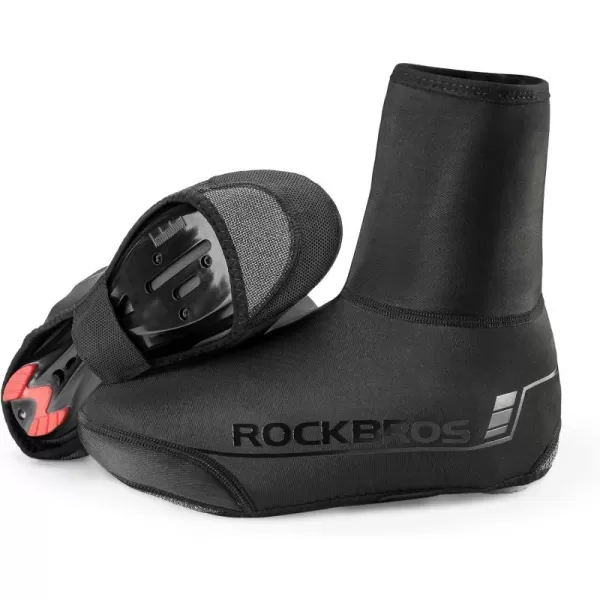 ROCKBROS Cycling Shoe Covers Winter Shoes Cover Warmer Water Resistant Thermal Bike Shoes Cover Windproof Bicycle Overshoes Shoescover for Men WomenBlack