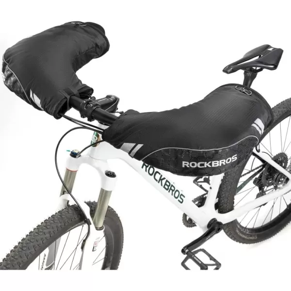 ROCKBROS Handlebar Mitts Mountain Bike Bicycle Bar Mittens Cold Weather Bike Pogies Mitts Windproof Thinsulate Thermal Winter Handlebar Mittens for Mountain Bikes ATV Snow Mobile Motorcycles