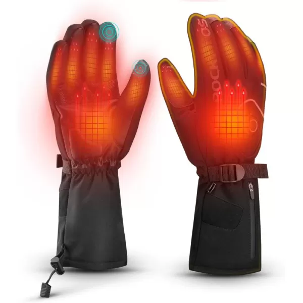 ROCKBROS Heated Gloves for Men Women Rechargeable Battery Electric Heated Gloves Winter Heated Motorcycle Gloves Touchscreen for Cycling Skiing SnowboardingXLarge
