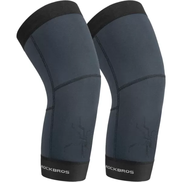 ROCKBROS Knee Warmer for Men Thermal Leg Warmer Knee Brace Antislip Knee Sleeves Winter for Basketball Cycling Knee WarmerBlue Black