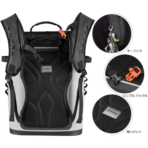 ROCKBROS Backpack Cooler LeakProof Soft Sided Cooler Waterproof Insulated Backpack Cooler Bag 36 Can Soft Cooler for Camping Fishing Party Outdoor Adventure Picnic36 Can Gray