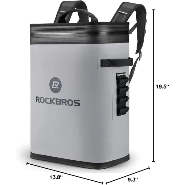 ROCKBROS Backpack Cooler LeakProof Soft Sided Cooler Waterproof Insulated Backpack Cooler Bag 36 Can Soft Cooler for Camping Fishing Party Outdoor Adventure Picnic36 Can Gray