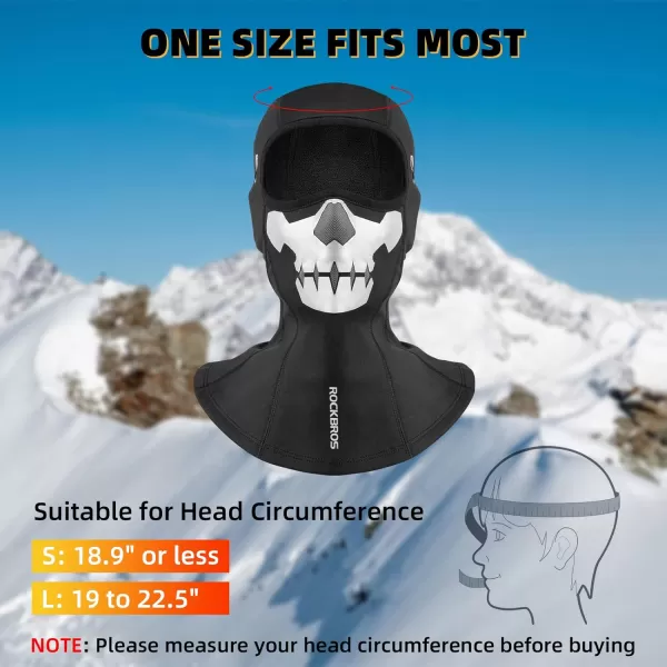 ROCKBROS Balaclava Ski Mask Cold Weather Full Face Cover for Men Women Winter Fleece Hood Black for Skiing CyclingBlack