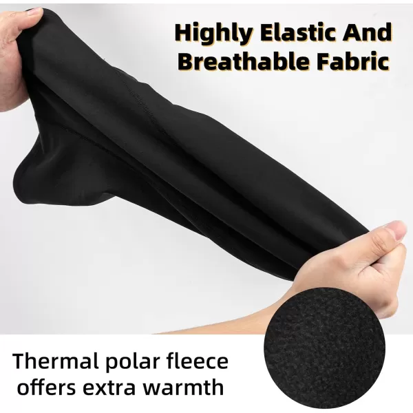 ROCKBROS Balaclava Ski Mask Cold Weather Full Face Cover for Men Women Winter Fleece Hood Black for Skiing CyclingBlack