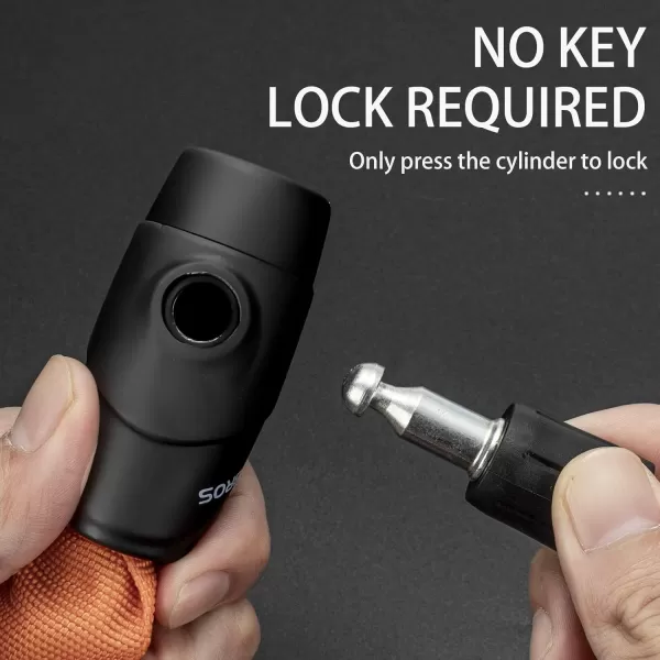ROCKBROS Bike Lock Chain Bicycle Lock Heavy Duty Anti Theft 3 Ft Long 5mm Thick Bike Chain Lock with Key Set Cut Proof Security Scooter Lock Commuter Lock for Door Gate Fence GrillOrangeKey