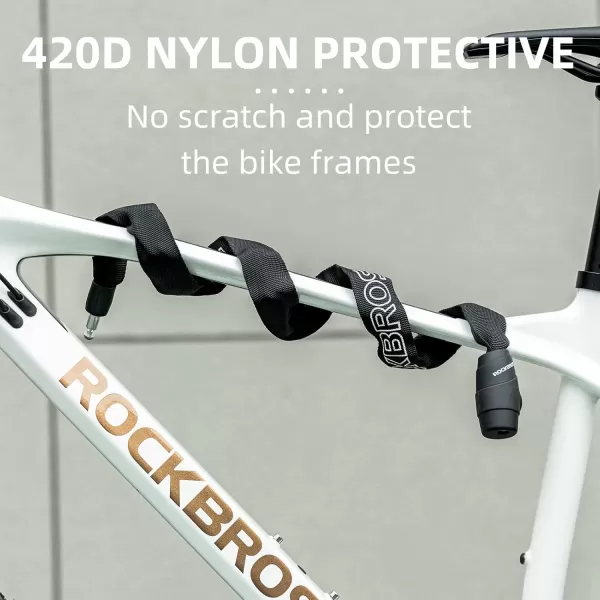 ROCKBROS Bike Lock Chain Bicycle Lock Heavy Duty Anti Theft 3 Ft Long 5mm Thick Bike Chain Lock with Key Set Cut Proof Security Scooter Lock Commuter Lock for Door Gate Fence GrillBlackKey