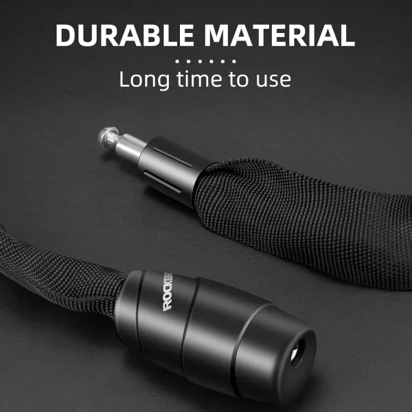 ROCKBROS Bike Lock Chain Bicycle Lock Heavy Duty Anti Theft 3 Ft Long 5mm Thick Bike Chain Lock with Key Set Cut Proof Security Scooter Lock Commuter Lock for Door Gate Fence GrillBlackKey