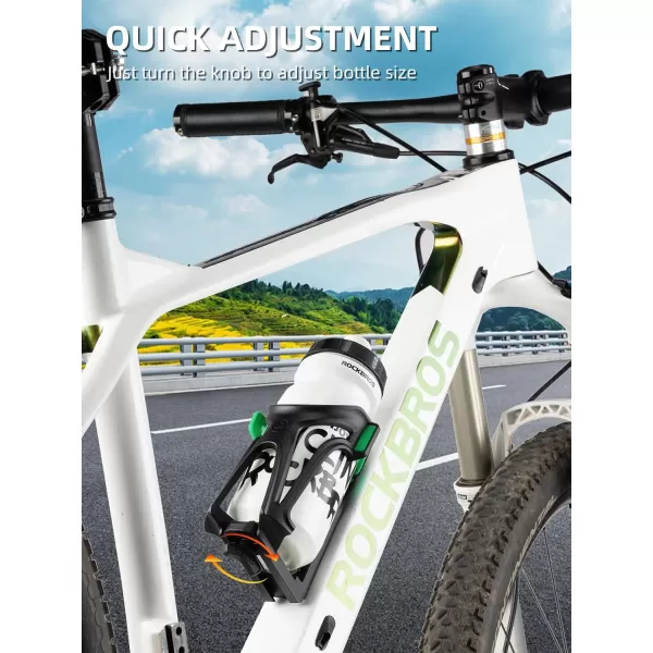 ROCKBROS Bike Water Bottle Holder Bike Cup Holder Motorcycle Cup Holder  Bottle Size Adjustable for Handlebar ampamp Frame for 233quot Diameter Bottles with Screw Tool Durable Bike Drink Holderbikegreen