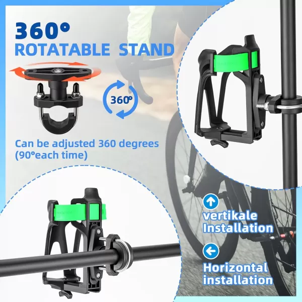 ROCKBROS Bike Water Bottle Holder Bike Cup Holder Motorcycle Cup Holder  Bottle Size Adjustable for Handlebar ampamp Frame for 233quot Diameter Bottles with Screw Tool Durable Bike Drink Holdermotorcyclegreen