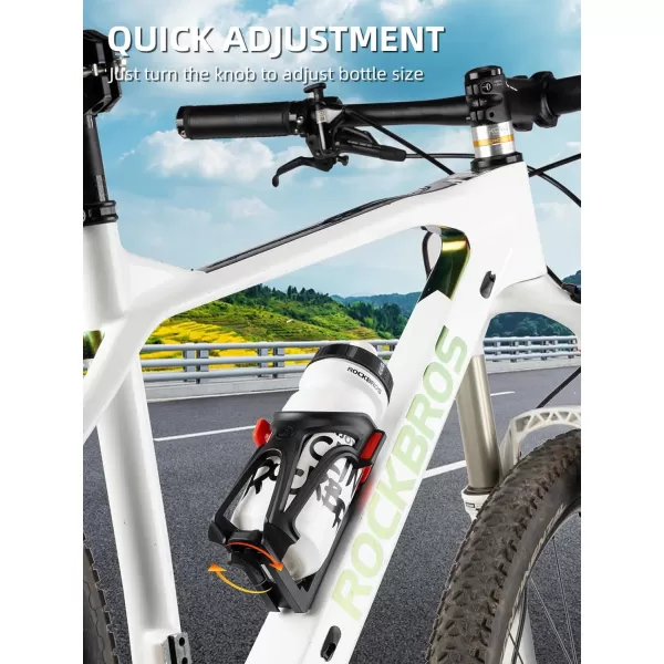 ROCKBROS Bike Water Bottle Holder Bike Cup Holder Motorcycle Cup Holder  Bottle Size Adjustable for Handlebar ampamp Frame for 233quot Diameter Bottles with Screw Tool Durable Bike Drink Holderbikered