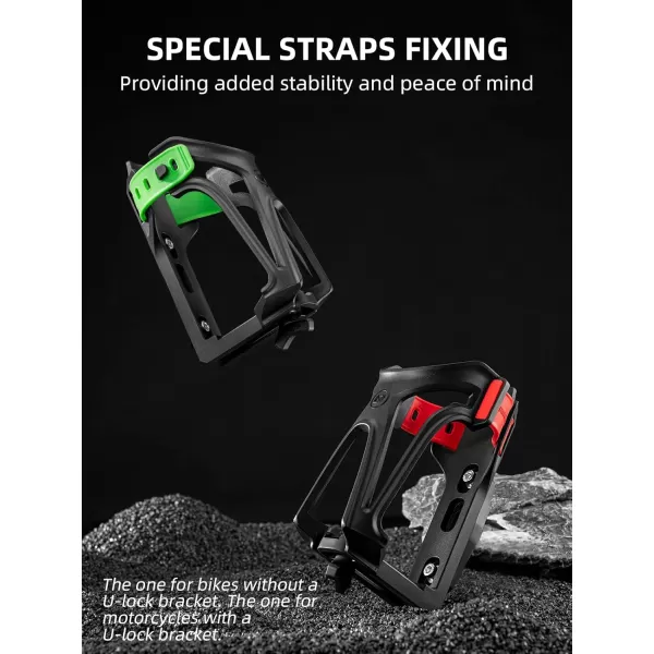 ROCKBROS Bike Water Bottle Holder Bike Cup Holder Motorcycle Cup Holder  Bottle Size Adjustable for Handlebar ampamp Frame for 233quot Diameter Bottles with Screw Tool Durable Bike Drink Holderbikegreen