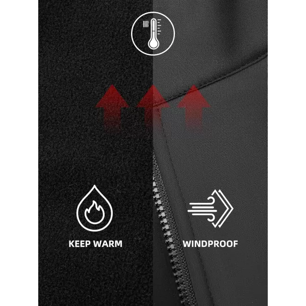 ROCKBROS Cycling Jacket for Men Winter Thermal Windproof Running Jacket Softshell Jacket Men Road Mountain Bike