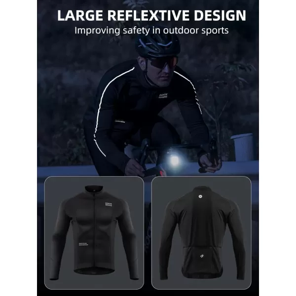 ROCKBROS Cycling Jacket for Men Winter Thermal Windproof Running Jacket Softshell Jacket Men Road Mountain Bike