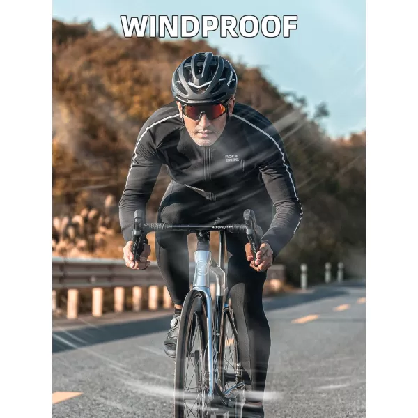 ROCKBROS Cycling Jacket for Men Winter Thermal Windproof Running Jacket Softshell Jacket Men Road Mountain Bike