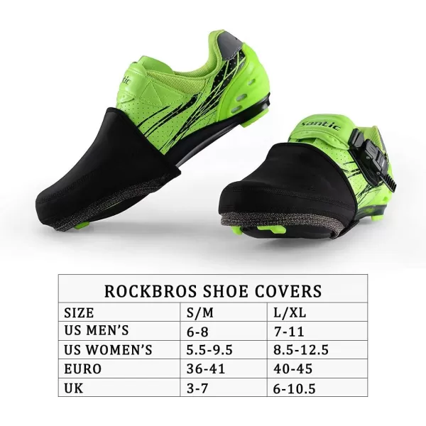 ROCKBROS Cycling Shoe Covers Thermal Shoes Toe Cover Windproof Half Shoecover WaterResistant for Mountain Road Cycling Shoes BlackBlack