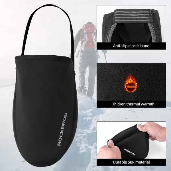 ROCKBROS Cycling Shoe Toe Covers Cold Weather Bike Overshoes Thermal Bicycle Shoe Toe Protector Cover Kevlar for Men WomenBlack
