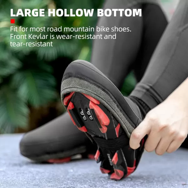ROCKBROS Cycling Shoe Toe Covers Cold Weather Bike Overshoes Thermal Bicycle Shoe Toe Protector Cover Kevlar for Men WomenBlack