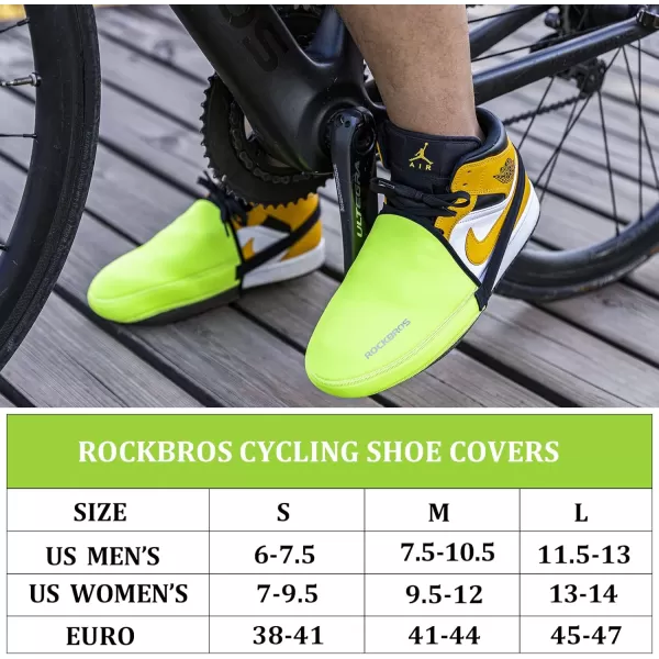 ROCKBROS Cycling Shoe Toe Covers Cold Weather Bike Overshoes Thermal Bicycle Shoe Toe Protector Cover Kevlar for Men WomenGreen